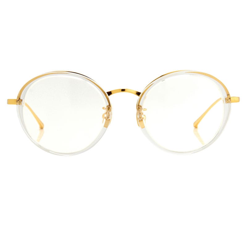 Clear and gold round frame