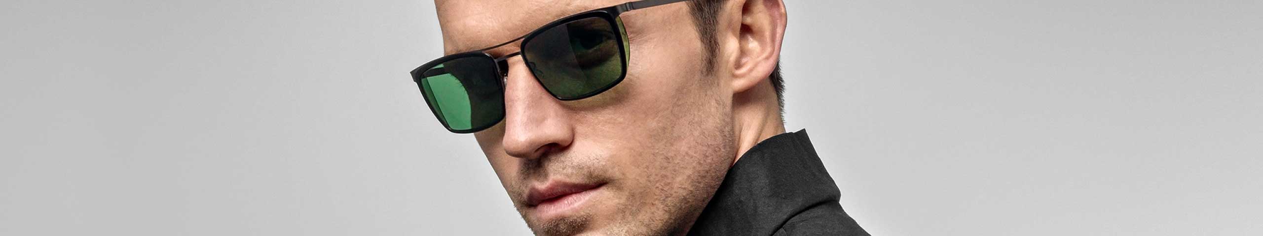 Male model wearing Lindberg sunglasses.