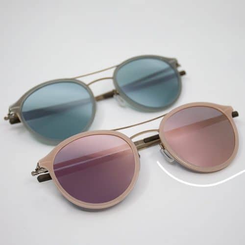 pink and blue sunglasses.