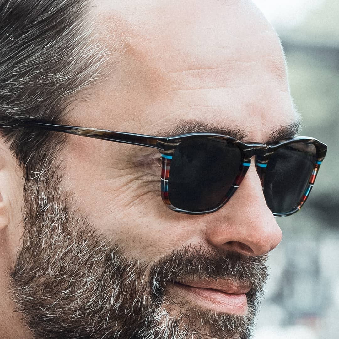 Man with beard wearing Johann Von Goissern sunglasses.