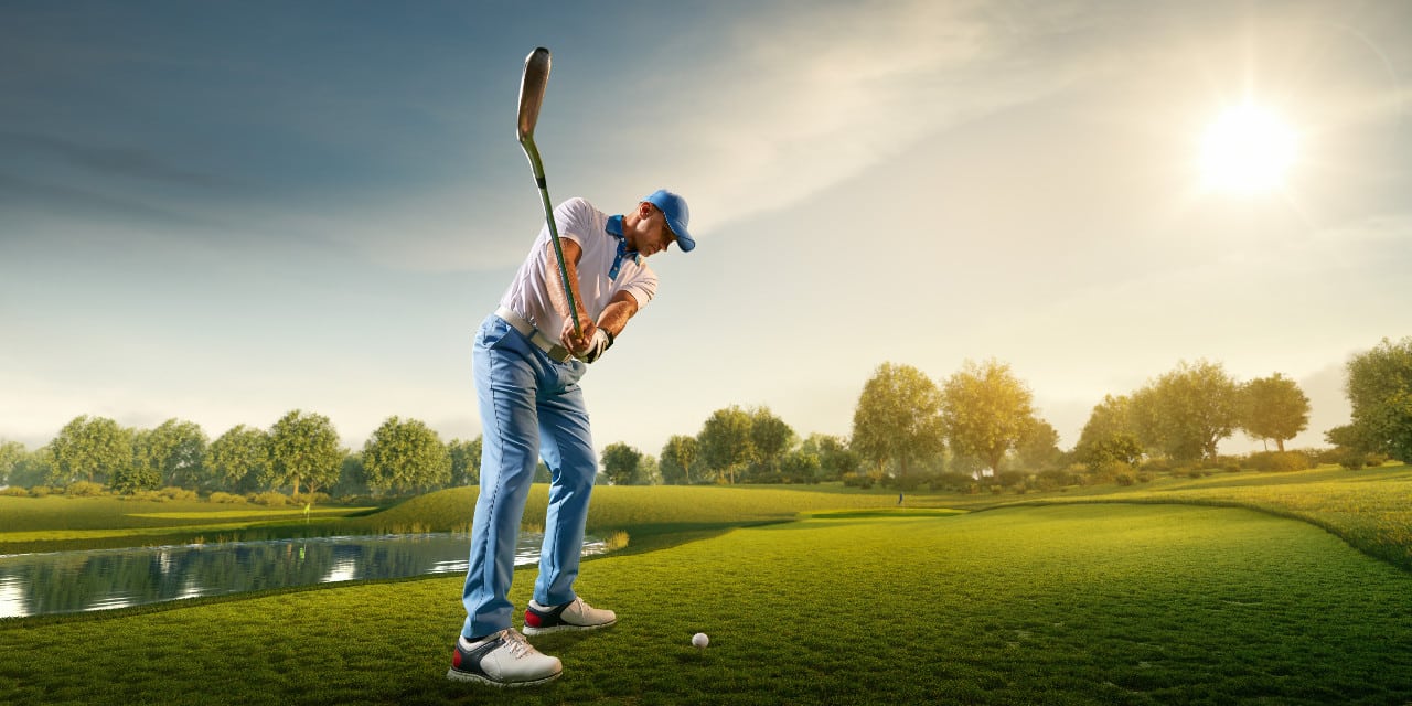 Man playing golf