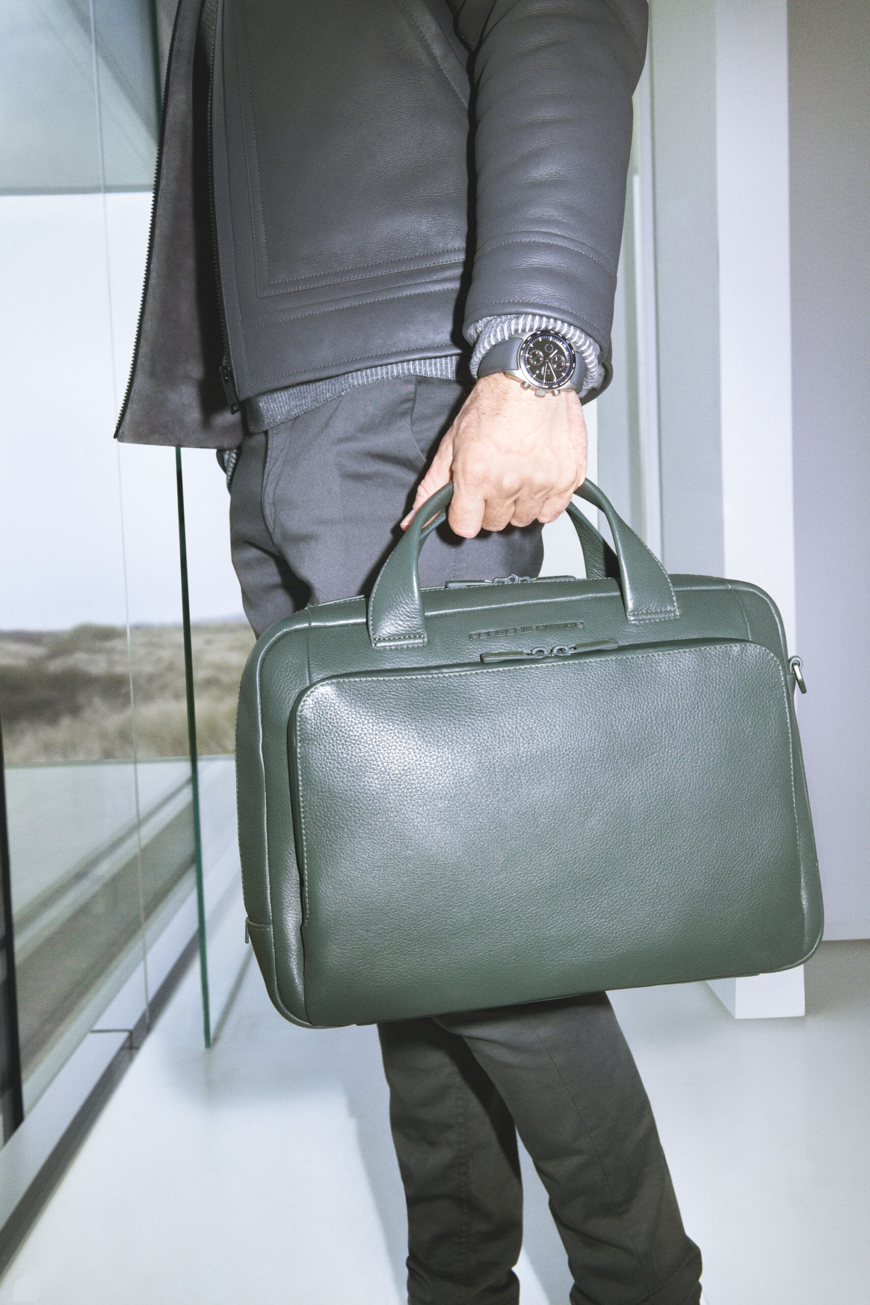 Porsche leather carry case.