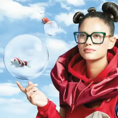 A model wears Etnia Barcelona glasses.