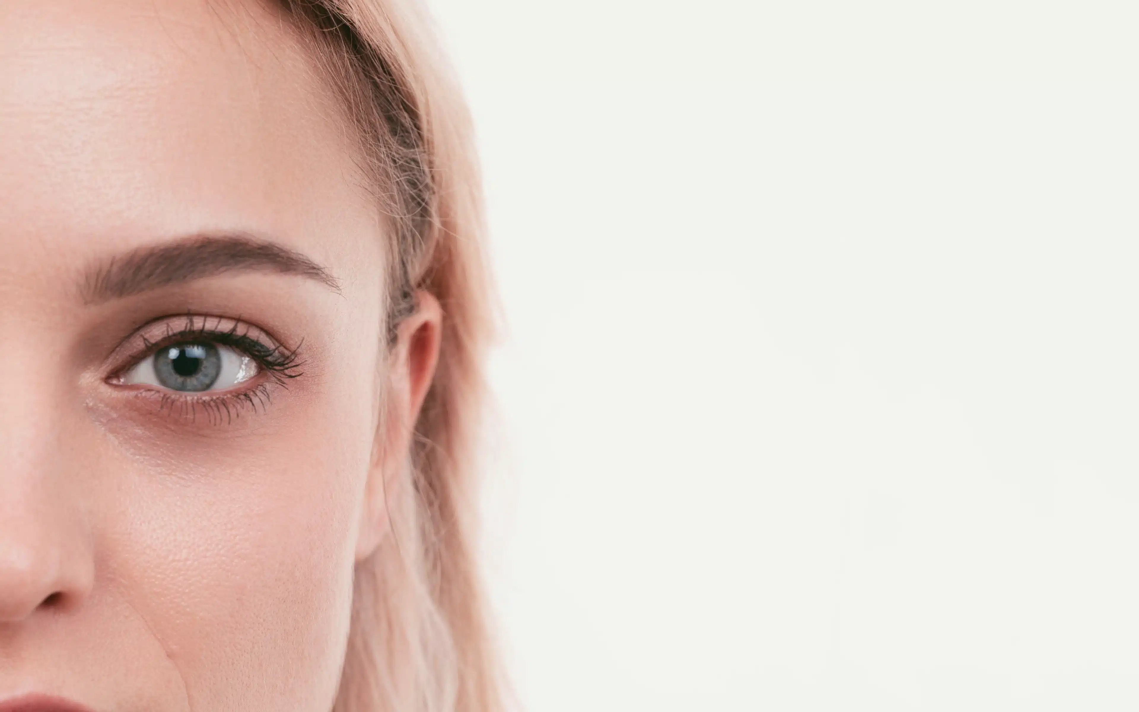 Close up portrait of a female's right eye.