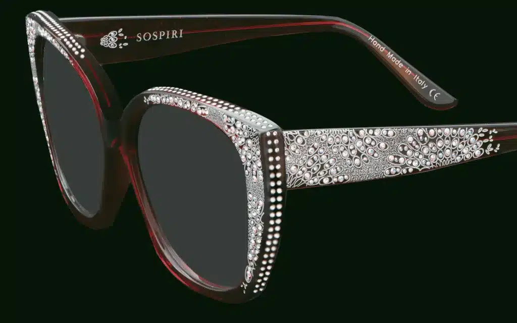 A pair of sunglasses in the Lea range by Sospiri.