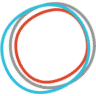 The Eye Practice logo symbol — three interlocking circles in blue, red and grey