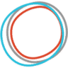 The Eye Practice logo symbol — three interlocking circles in blue, red and grey